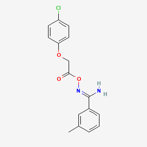 molecular formula C16H15ClN2O3 B3915606 N'-{[(4-chlorophenoxy)acetyl]oxy}-3-methylbenzenecarboximidamide 