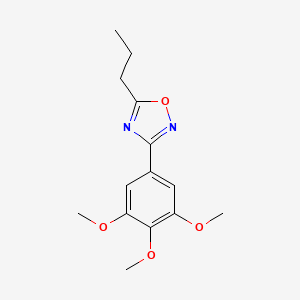 molecular formula C14H18N2O4 B3915615 5-propyl-3-(3,4,5-trimethoxyphenyl)-1,2,4-oxadiazole 