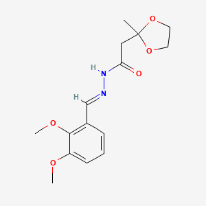 molecular formula C15H20N2O5 B3915625 N'-(2,3-dimethoxybenzylidene)-2-(2-methyl-1,3-dioxolan-2-yl)acetohydrazide 