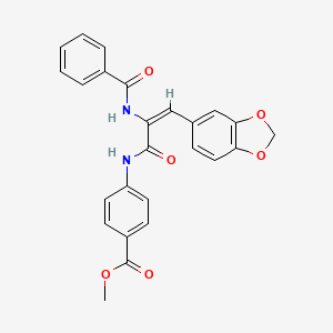 molecular formula C25H20N2O6 B3915632 methyl 4-{[3-(1,3-benzodioxol-5-yl)-2-(benzoylamino)acryloyl]amino}benzoate 