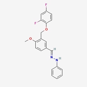 molecular formula C21H18F2N2O2 B3915646 3-[(2,4-difluorophenoxy)methyl]-4-methoxybenzaldehyde phenylhydrazone 