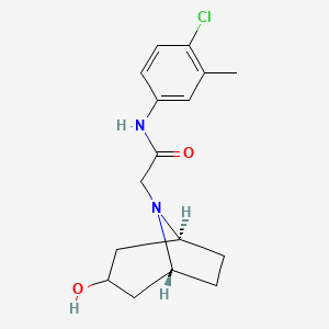 molecular formula C16H21ClN2O2 B3915658 N-(4-chloro-3-methylphenyl)-2-[(3-endo)-3-hydroxy-8-azabicyclo[3.2.1]oct-8-yl]acetamide 