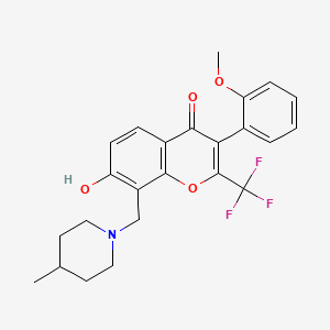 7-hydroxy-3-(2-methoxyphenyl)-8-[(4-methyl-1-piperidinyl)methyl]-2-(trifluoromethyl)-4H-chromen-4-one