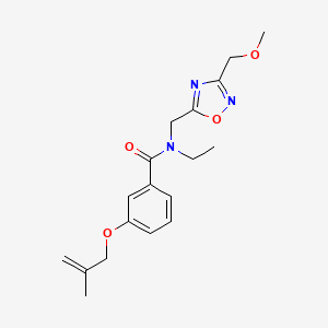 molecular formula C18H23N3O4 B3915673 N-ethyl-N-{[3-(methoxymethyl)-1,2,4-oxadiazol-5-yl]methyl}-3-[(2-methylprop-2-en-1-yl)oxy]benzamide 