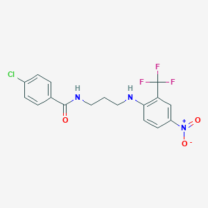 4-chloro-N-(3-{[4-nitro-2-(trifluoromethyl)phenyl]amino}propyl)benzamide