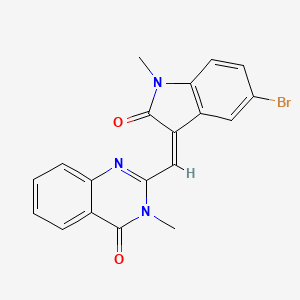 molecular formula C19H14BrN3O2 B3915711 2-[(5-bromo-1-methyl-2-oxo-1,2-dihydro-3H-indol-3-ylidene)methyl]-3-methyl-4(3H)-quinazolinone 