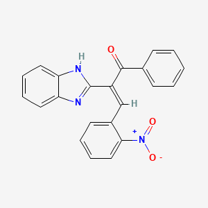 molecular formula C22H15N3O3 B3915758 2-(1H-benzimidazol-2-yl)-3-(2-nitrophenyl)-1-phenyl-2-propen-1-one 