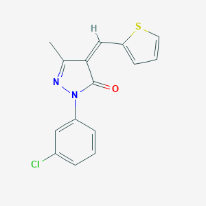 molecular formula C15H11ClN2OS B391576 2-(3-chlorophenyl)-5-methyl-4-(2-thienylmethylene)-2,4-dihydro-3H-pyrazol-3-one 