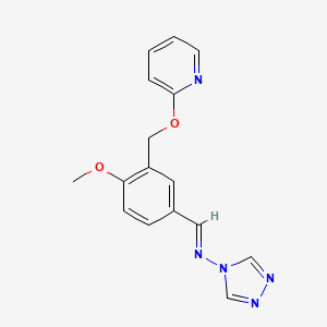 N-{4-methoxy-3-[(2-pyridinyloxy)methyl]benzylidene}-4H-1,2,4-triazol-4-amine