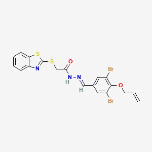 molecular formula C19H15Br2N3O2S2 B3915780 N'-[4-(allyloxy)-3,5-dibromobenzylidene]-2-(1,3-benzothiazol-2-ylthio)acetohydrazide 