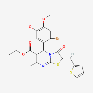 molecular formula C23H21BrN2O5S2 B3915788 ethyl 5-(2-bromo-4,5-dimethoxyphenyl)-7-methyl-3-oxo-2-(2-thienylmethylene)-2,3-dihydro-5H-[1,3]thiazolo[3,2-a]pyrimidine-6-carboxylate CAS No. 6150-32-9