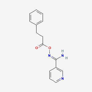 N'-[(3-phenylpropanoyl)oxy]-3-pyridinecarboximidamide