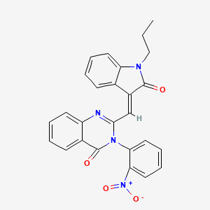 molecular formula C26H20N4O4 B3915818 3-(2-nitrophenyl)-2-[(2-oxo-1-propyl-1,2-dihydro-3H-indol-3-ylidene)methyl]-4(3H)-quinazolinone CAS No. 6150-74-9