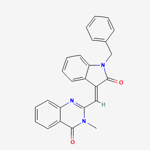 2-[(1-benzyl-2-oxo-1,2-dihydro-3H-indol-3-ylidene)methyl]-3-methyl-4(3H)-quinazolinone