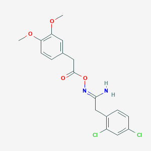 molecular formula C18H18Cl2N2O4 B3915894 2-(2,4-dichlorophenyl)-N'-{[(3,4-dimethoxyphenyl)acetyl]oxy}ethanimidamide 