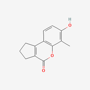 molecular formula C13H12O3 B3915919 7-hydroxy-6-methyl-2,3-dihydrocyclopenta[c]chromen-4(1H)-one 