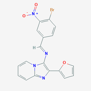molecular formula C18H11BrN4O3 B391594 3-({4-Bromo-3-nitrobenzylidene}amino)-2-(2-furyl)imidazo[1,2-a]pyridine 