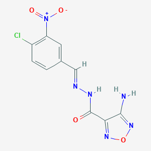 molecular formula C10H7ClN6O4 B391595 4-amino-N'-{4-chloro-3-nitrobenzylidene}-1,2,5-oxadiazole-3-carbohydrazide 