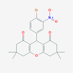 molecular formula C23H24BrNO5 B391596 9-(4-bromo-3-nitrophenyl)-3,3,6,6-tetramethyl-3,4,5,6,7,9-hexahydro-1H-xanthene-1,8(2H)-dione 