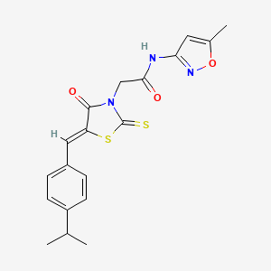 molecular formula C19H19N3O3S2 B3915961 2-[5-(4-isopropylbenzylidene)-4-oxo-2-thioxo-1,3-thiazolidin-3-yl]-N-(5-methyl-3-isoxazolyl)acetamide 