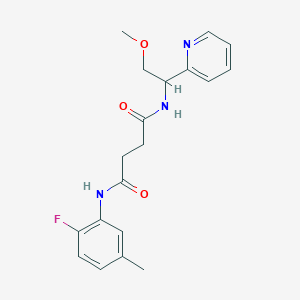 molecular formula C19H22FN3O3 B3915967 N-(2-fluoro-5-methylphenyl)-N'-(2-methoxy-1-pyridin-2-ylethyl)succinamide 