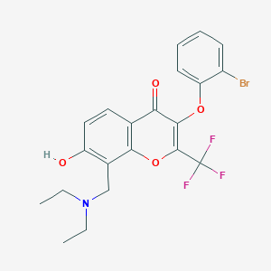 molecular formula C21H19BrF3NO4 B3915975 3-(2-bromophenoxy)-8-[(diethylamino)methyl]-7-hydroxy-2-(trifluoromethyl)-4H-chromen-4-one 