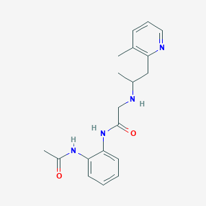 molecular formula C19H24N4O2 B3915977 N-[2-(acetylamino)phenyl]-2-{[1-methyl-2-(3-methylpyridin-2-yl)ethyl]amino}acetamide 