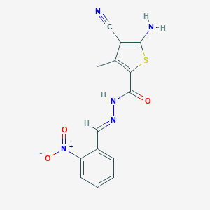 5-amino-4-cyano-N'-{2-nitrobenzylidene}-3-methyl-2-thiophenecarbohydrazide