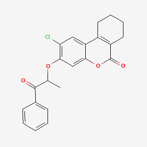 molecular formula C22H19ClO4 B3916005 2-chloro-3-(1-methyl-2-oxo-2-phenylethoxy)-7,8,9,10-tetrahydro-6H-benzo[c]chromen-6-one 