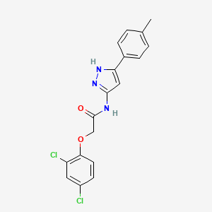 molecular formula C18H15Cl2N3O2 B3916009 2-(2,4-dichlorophenoxy)-N-[3-(4-methylphenyl)-1H-pyrazol-5-yl]acetamide 