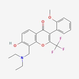 molecular formula C22H22F3NO4 B3916014 8-[(diethylamino)methyl]-7-hydroxy-3-(2-methoxyphenyl)-2-(trifluoromethyl)-4H-chromen-4-one 