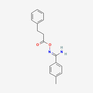 molecular formula C17H18N2O2 B3916030 4-methyl-N'-[(3-phenylpropanoyl)oxy]benzenecarboximidamide 