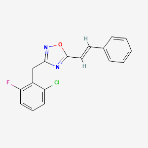 molecular formula C17H12ClFN2O B3916038 3-(2-chloro-6-fluorobenzyl)-5-(2-phenylvinyl)-1,2,4-oxadiazole 