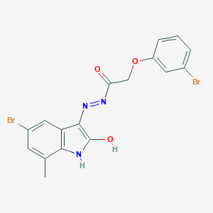N'-(5-bromo-7-methyl-2-oxo-1,2-dihydro-3H-indol-3-ylidene)-2-(3-bromophenoxy)acetohydrazide