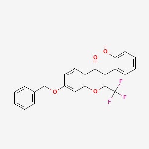 molecular formula C24H17F3O4 B3916052 7-(benzyloxy)-3-(2-methoxyphenyl)-2-(trifluoromethyl)-4H-chromen-4-one 