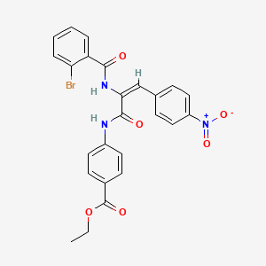 molecular formula C25H20BrN3O6 B3916058 ethyl 4-{[2-[(2-bromobenzoyl)amino]-3-(4-nitrophenyl)acryloyl]amino}benzoate 