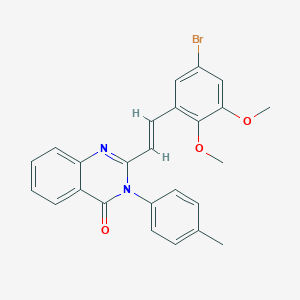 molecular formula C25H21BrN2O3 B391606 2-[2-(5-bromo-2,3-dimethoxyphenyl)vinyl]-3-(4-methylphenyl)-4(3H)-quinazolinone 