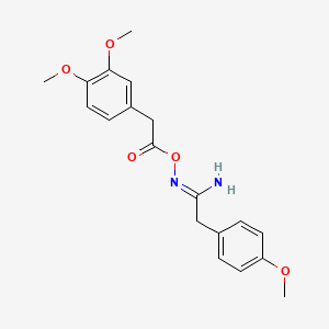 molecular formula C19H22N2O5 B3916067 N'-{[(3,4-dimethoxyphenyl)acetyl]oxy}-2-(4-methoxyphenyl)ethanimidamide 