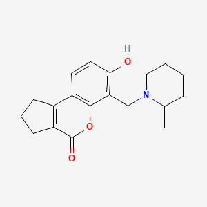 molecular formula C19H23NO3 B3916079 7-hydroxy-6-[(2-methyl-1-piperidinyl)methyl]-2,3-dihydrocyclopenta[c]chromen-4(1H)-one 
