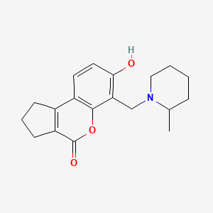 7-HYDROXY-6-[(2-METHYLPIPERIDIN-1-YL)METHYL]-1H,2H,3H,4H-CYCLOPENTA[C]CHROMEN-4-ONE