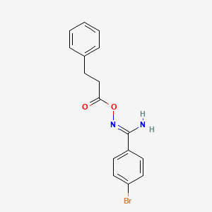 molecular formula C16H15BrN2O2 B3916081 4-bromo-N'-[(3-phenylpropanoyl)oxy]benzenecarboximidamide 