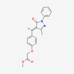 methyl 2-[4-[(E)-(3-methyl-5-oxo-1-phenylpyrazol-4-ylidene)methyl]phenoxy]acetate