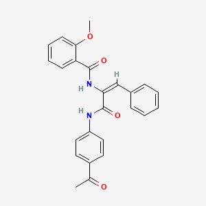 molecular formula C25H22N2O4 B3916097 N-(1-{[(4-acetylphenyl)amino]carbonyl}-2-phenylvinyl)-2-methoxybenzamide 