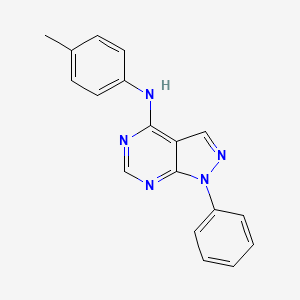 molecular formula C18H15N5 B3916113 1-Phenyl-4-[(P-methylphenyl)amino]-1H-pyrazolo[3,4-D]pyrimidine 