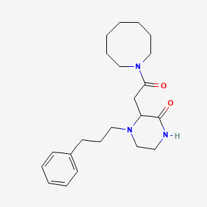 molecular formula C22H33N3O2 B3916123 3-[2-(1-azocanyl)-2-oxoethyl]-4-(3-phenylpropyl)-2-piperazinone 