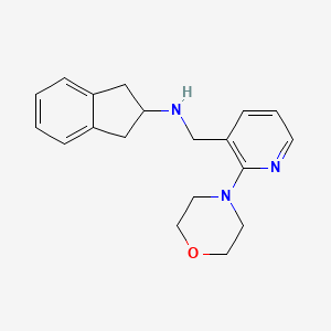 molecular formula C19H23N3O B3916129 2,3-dihydro-1H-inden-2-yl{[2-(4-morpholinyl)-3-pyridinyl]methyl}amine 