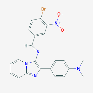 molecular formula C22H18BrN5O2 B391614 3-({4-Bromo-3-nitrobenzylidene}amino)-2-[4-(dimethylamino)phenyl]imidazo[1,2-a]pyridine 