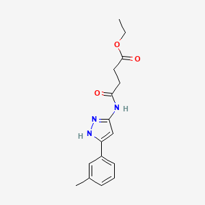 ethyl 4-{[3-(3-methylphenyl)-1H-pyrazol-5-yl]amino}-4-oxobutanoate