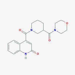 molecular formula C20H23N3O4 B3916183 4-{[3-(4-morpholinylcarbonyl)-1-piperidinyl]carbonyl}-2(1H)-quinolinone 