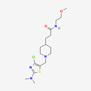 molecular formula C17H29ClN4O2S B3916210 3-(1-{[4-chloro-2-(dimethylamino)-1,3-thiazol-5-yl]methyl}-4-piperidinyl)-N-(2-methoxyethyl)propanamide 